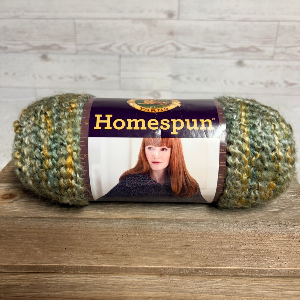 Lion Brand Homespun Yarn Meadow 395 Bulky Green Gold Blue 6oz 185yd USA Made